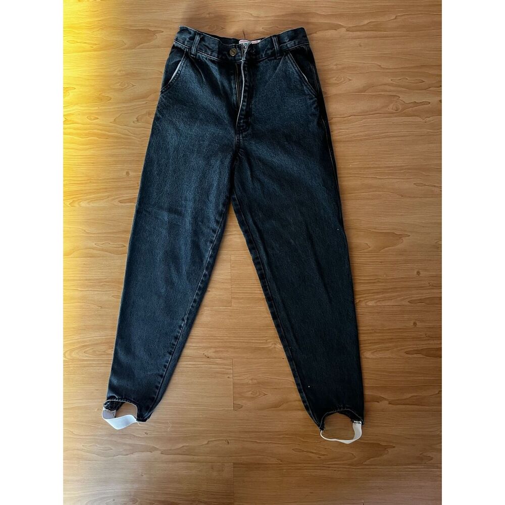 vintage 90s 80s palmetto high waisted womens denim black pants size 7